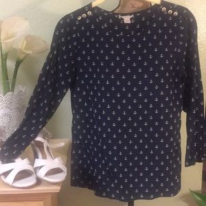 Navy Blue anchor blouse
